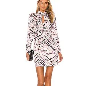 NWT Long Sleeve Pink Zebra Print Mini Dress